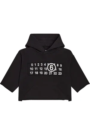 Maison Margiela Cropped cotton jersey hoodie