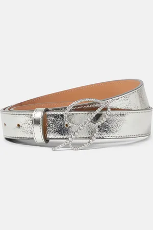 BLUMARINE Embellished metallic leather belt