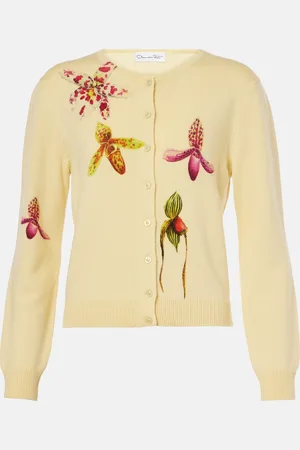 Oscar de la Renta Floral virgin wool cardigan