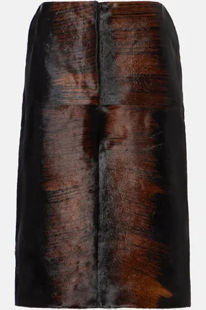 MAGDA BUTRYM Printed calf hair pencil skirt