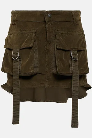 BLUMARINE Velvet cargo miniskirt