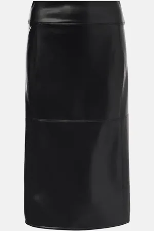 Max Mara Faux leather midi skirt