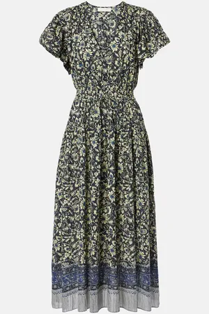 ULLA JOHNSON Lyria floral cotton-blend midi dress