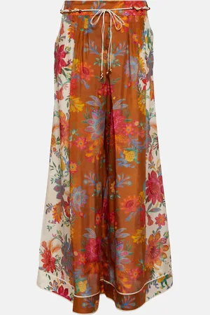 ZIMMERMANN Ginger printed silk palazzo pants