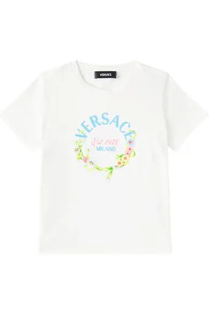 VERSACE Logo floral cotton jersey T-shirt