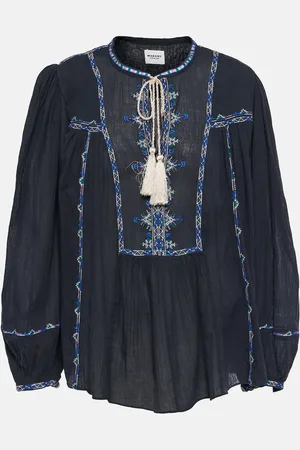 Marant Etoile Silekia embroidered cotton blouse