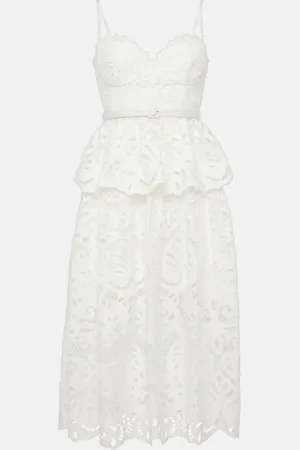 Self-Portrait Cotton lace midi dress