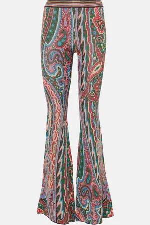 Etro Knitted paisley jacquard flared pants