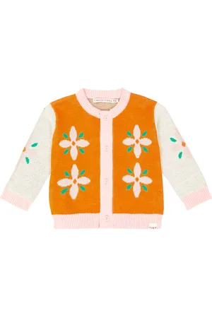 Tiny Cottons Baby Tiny Flowers cotton and wool cardigan