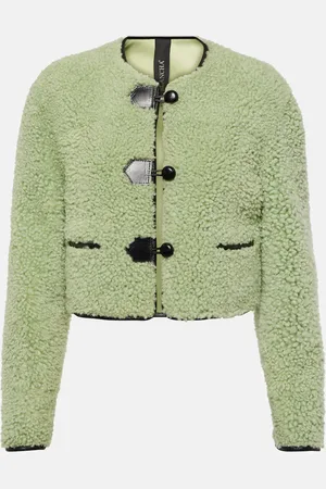 Blancha Leather-trimmed shearling jacket