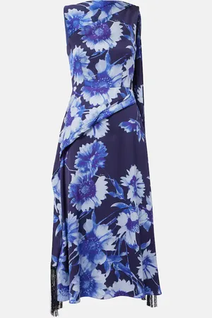 Erdem Draped floral cocktail dress