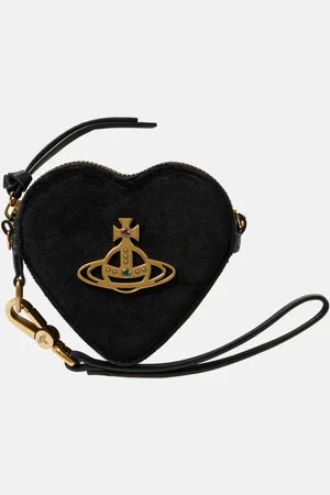 Vivienne Westwood Heart velvet coin purse with strap