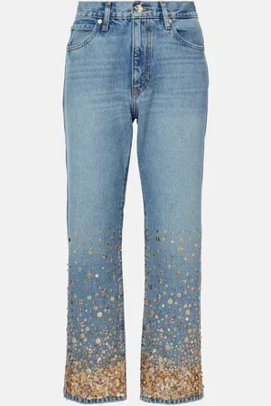 Frame The Champagne embellished straight jeans