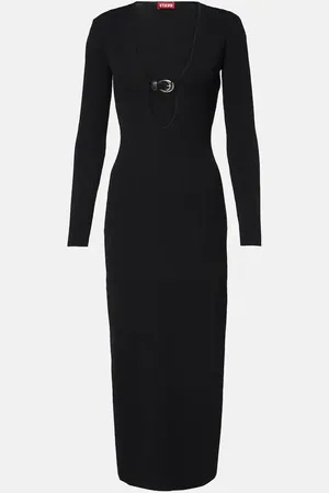 Staud Murphy ribbed-knit midi dress