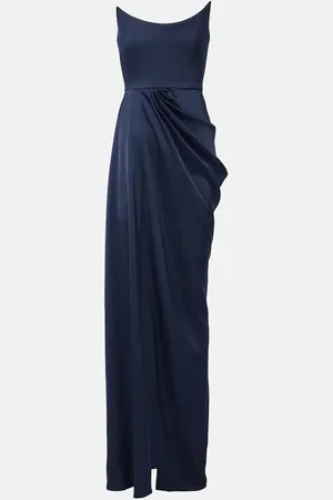 ALEX PERRY Draped satin bustier gown