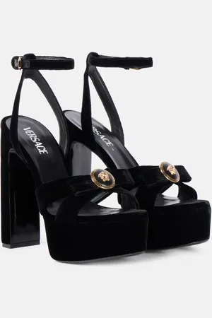 VERSACE Medusa velvet platform sandals