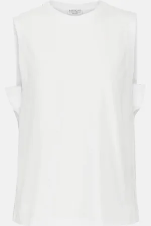 Brunello Cucinelli Cotton-blend tank top
