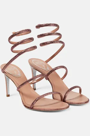 RENE CAOVILLA Cleo embellished satin sandals