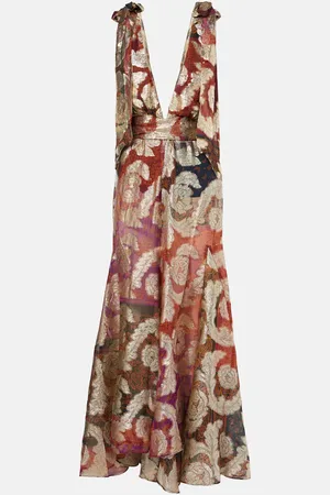 Farm Rio LamÃ© jacquard maxi dress