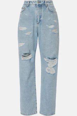 Dolce & Gabbana Distressed low-rise straight jeans