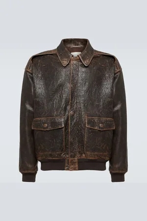 The Row Orwell distressed leather jacket