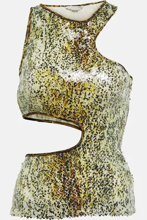 Stella McCartney Sequined cutout tank top