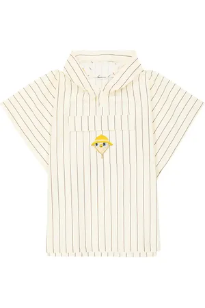 Mini Rodini Owl pinstriped rain poncho