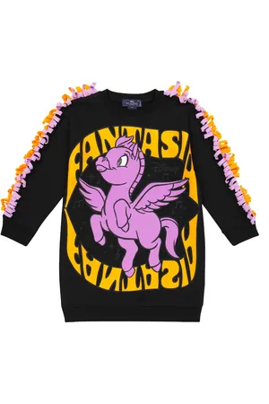 Stella McCartney X DisneyÂ® fringed cotton fleece dress