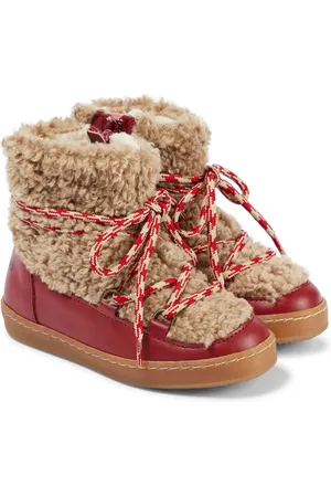 Bobo Choses Faux shearling and leather ankle boots