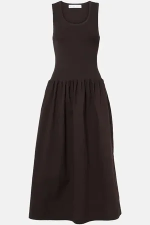 Proenza Schouler White Label Malia jersey and poplin midi dress