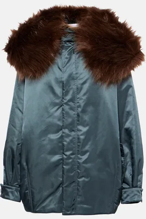 Alaïa Oversized faux fur-trimmed parka