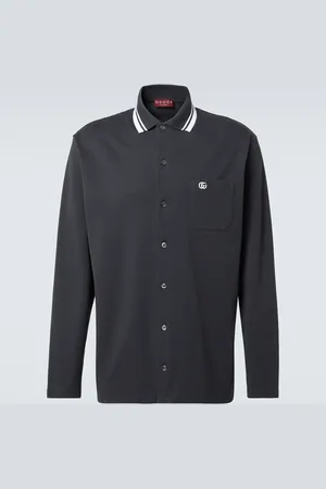 Gucci GG embroidered cotton-blend polo shirt