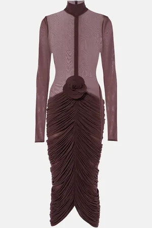 MAGDA BUTRYM Floral-appliquÃ© midi dress
