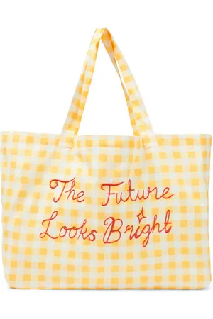 Mini Rodini Embroidered gingham cotton bag