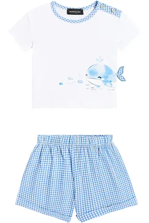MONNALISA Baby cotton T-shirt and shorts set