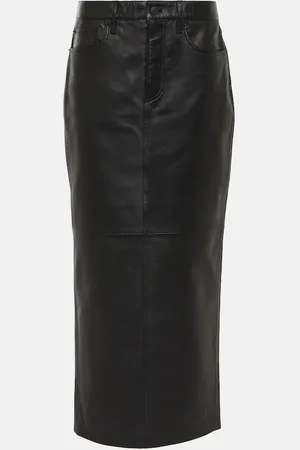 WARDROBE.NYC Back-slit leather maxi skirt
