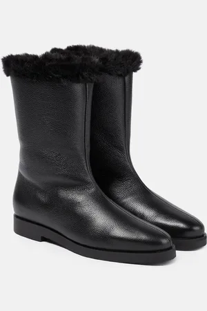 Totême Faux fur-lined leather ankle boots