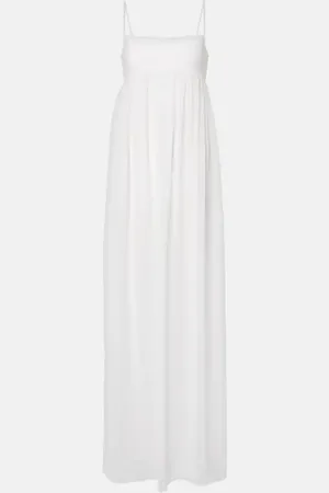 Jacquemus Peplo jersey and muslin maxi dress