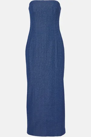 TOVE Alba strapless denim midi dress