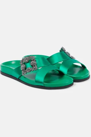 Manolo Blahnik Chilanghi embellished satin sandals