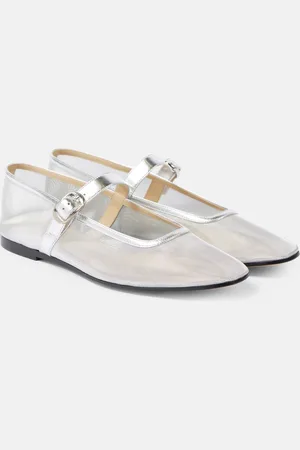 Le Monde Beryl Leather-trimmed mesh ballet flats