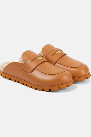 Miu Miu Logo leather mules