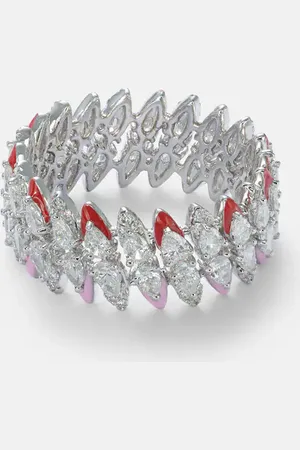 Kamyen 18kt white gold and enamel ring with diamonds