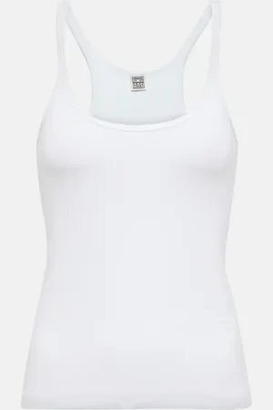 Totême Cotton-blend racerback tank top