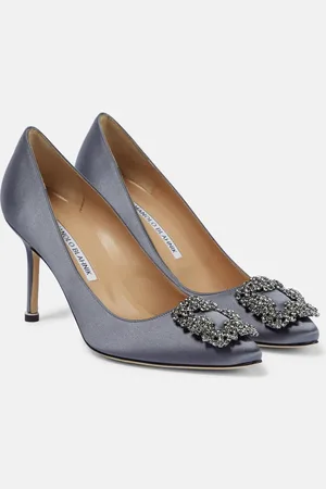 Manolo Blahnik Hangisi 90 embellished satin pumps