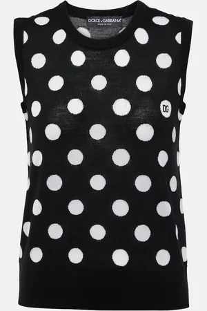 Dolce & Gabbana Polka-dot wool and silk tank top