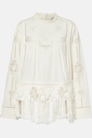 Isabel Marant Severine macramÃ© cotton top