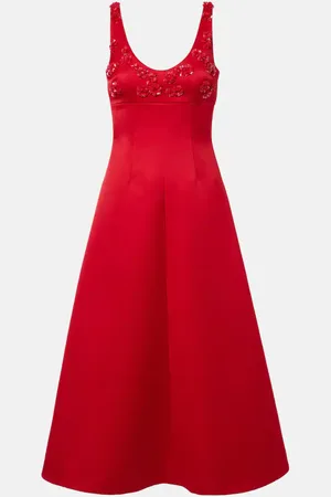 EMILIA WICKSTEAD Abella embellished satin midi dress