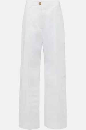Patou High-rise cotton wide-leg pants