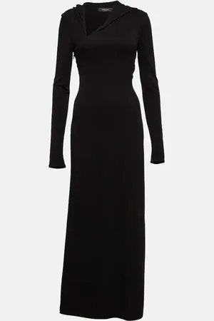 VERSACE Hooded cutout jersey maxi dress